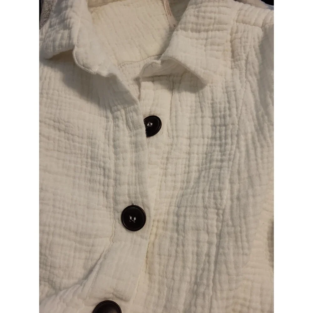 Free People Sunstreaks Tie Front Gauzy Top Woman Size Small